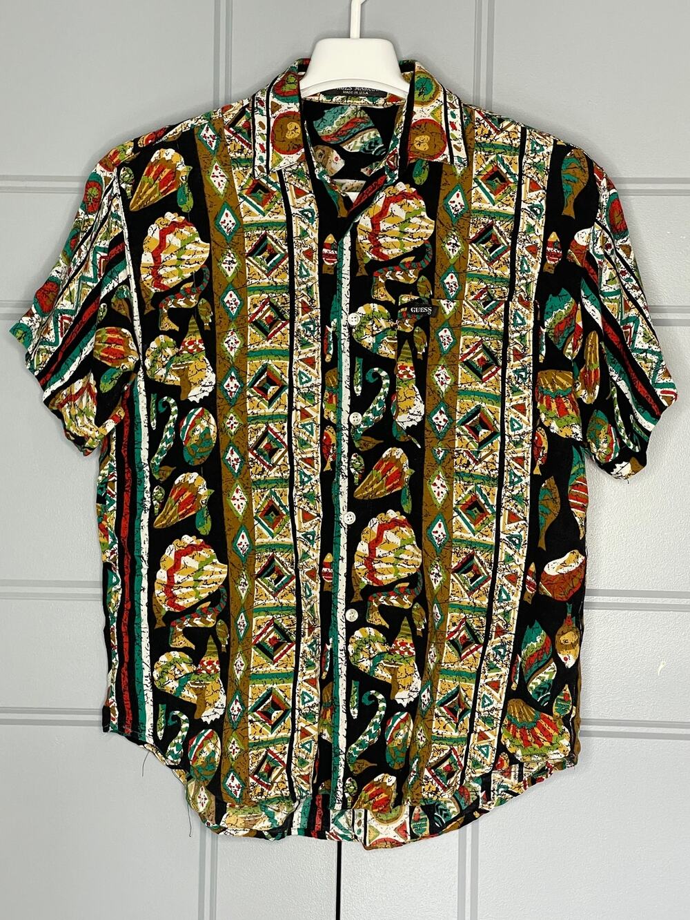 GUESS /Georges Marciano USA Vintage 80s-90s Ocean Marine Geometric SMALL?